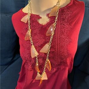 NWT Louis Dell’Olio frosted/clear peach mod 60s style necklace/earring set